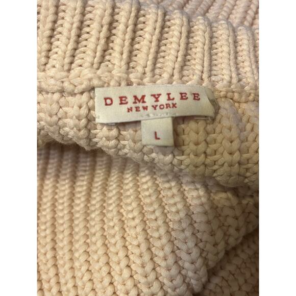 Demylee Cotton Sweater •L•Pullover Chunky Knit Crew Neck Oversized Drop Shoulder - Picture 7 of 9